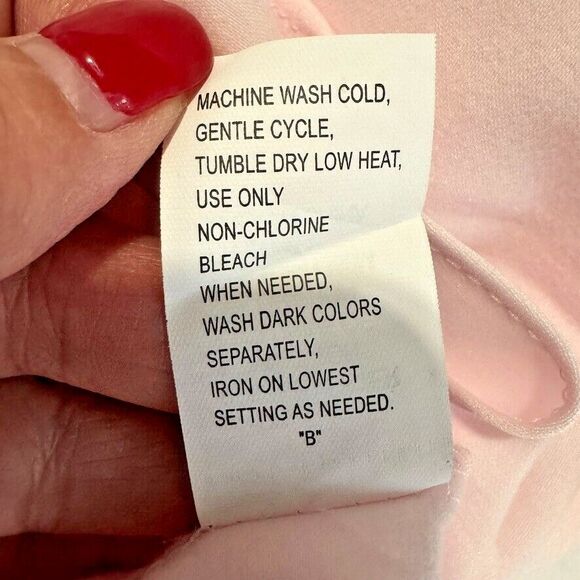 Miss Elaine Brushed Back/Satin Nightgown/LongSleeve/ Blush Pink w/Embroidery NWT - Picture 16 of 16